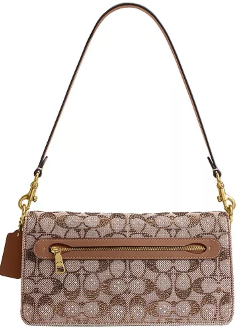 Coach Tabby Medium Crystal Signature Jacquard Shoulder Bag 26 - Picture 2 of 5